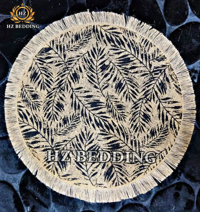 Round Placemat Table Non-Slip Jute Mats for Dining Table Decoration Accessories Kitchen Placemats Coffee Coasters Party Dinner 15x15 inh