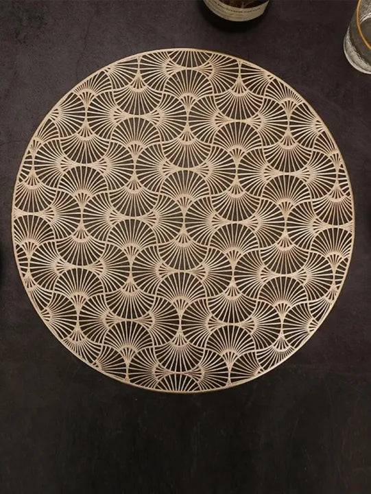 Set of 2/4/6 Floral Design Round Vinyl Placemats Non-Slip Table Mats Tea Mug Coaster for Kitchen Table