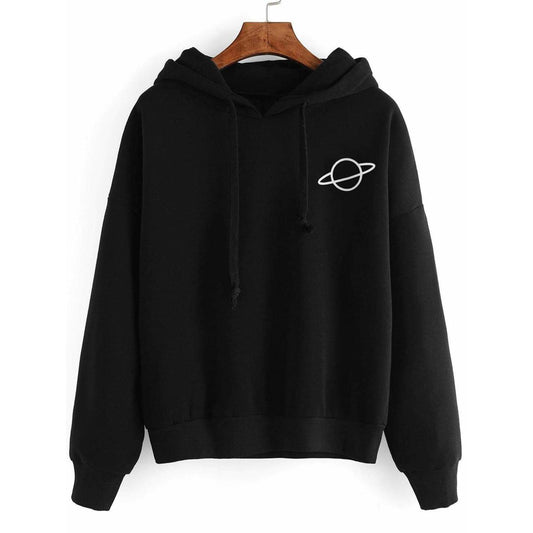 Cosmic Planet Print Hoodie – Warm Fleece Full Sleeve Winter Wear