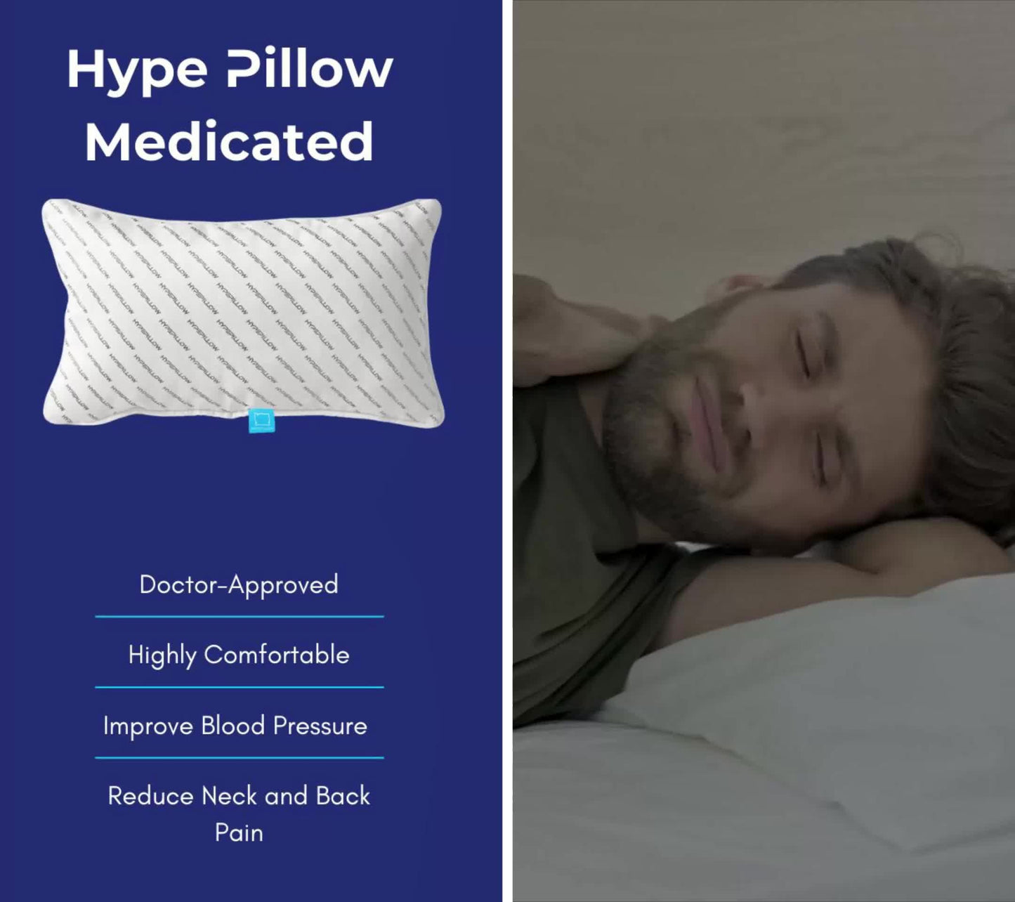 Medicated Pillow filled with Micro Ball Fiber by Hype Pillow