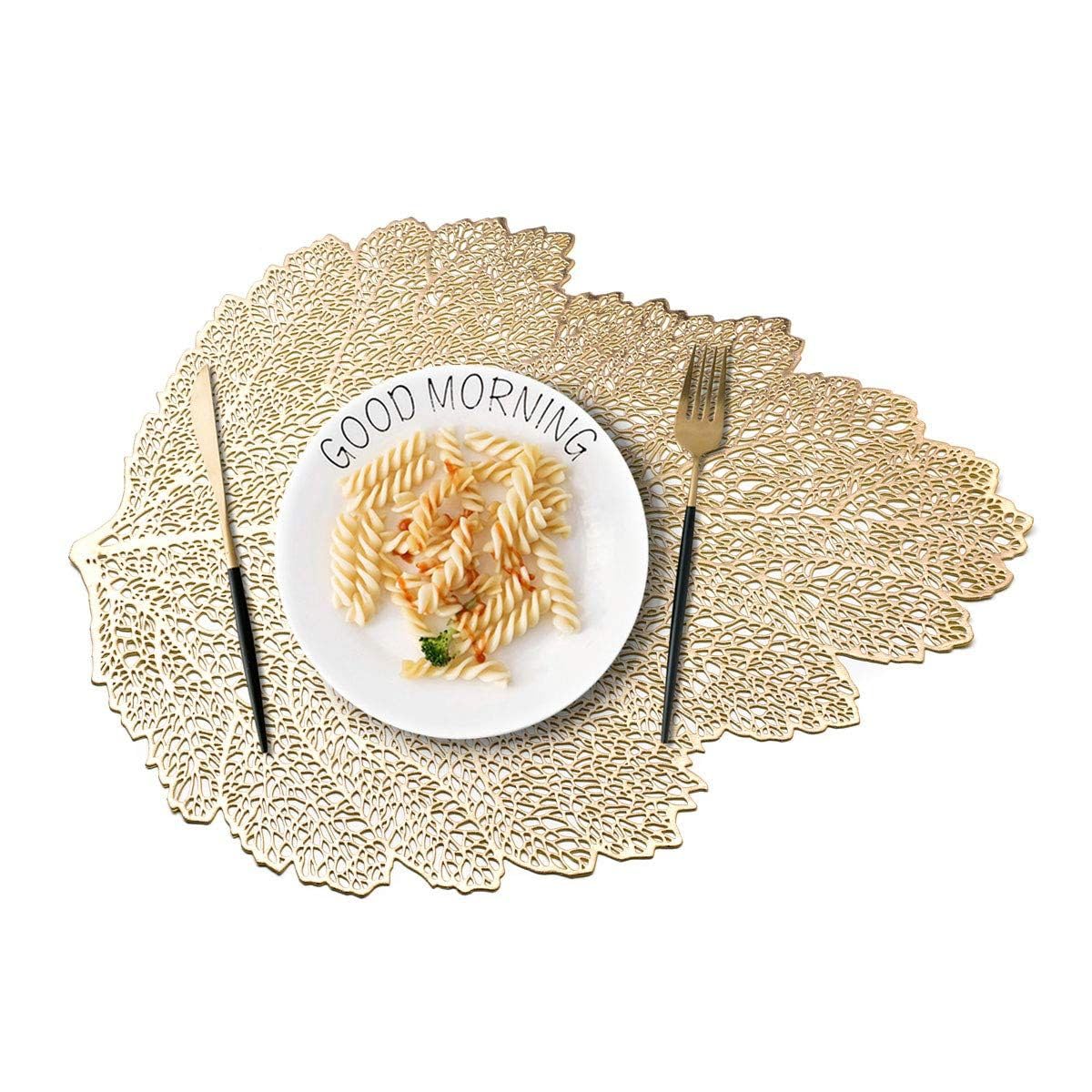 2/4/6/8 VinylChloride Leaf Shape Placemats