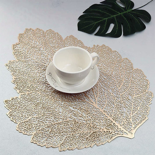 2/4/6/8 VinylChloride Leaf Shape Placemats