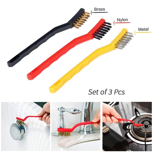 3Pcs/set Cleaning Wire Brush Kitchen Tools Stainless Steel Nylon Rust Remove Brushes Cleaner For Pot Household Cleaning Supplies