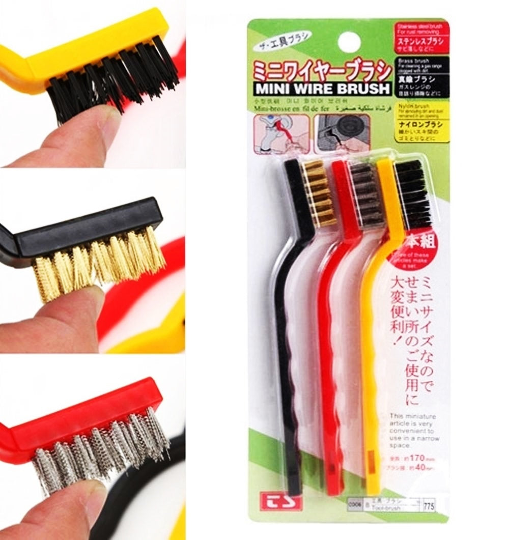 3Pcs/set Cleaning Wire Brush Kitchen Tools Stainless Steel Nylon Rust Remove Brushes Cleaner For Pot Household Cleaning Supplies