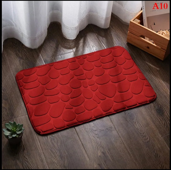 Memory Foam Bath Mat Cobblestone Bathroom Rugs Super Water Absorbent Bath Mats for Bathroom Machine Washable Bath Rugs 40X60CM