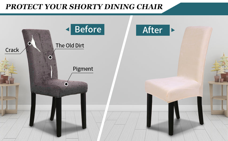 8 seater Dining Chair Cover Set Elastic Fitted Solid Color Jersey Cover Comfortable Chair Cover For Dining Room
