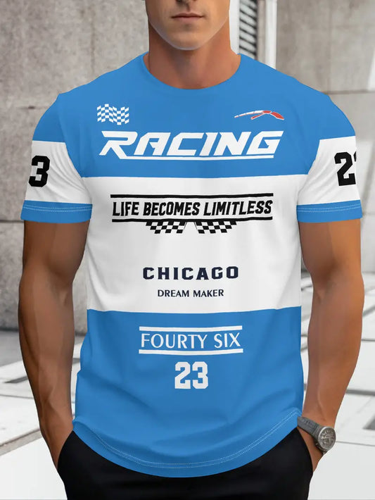 New Stylish Racing Printed T-Shirt for Men
