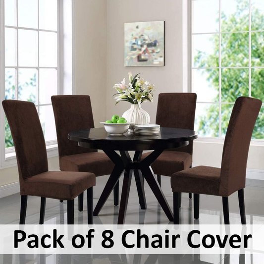 8 seater Dining Chair Cover Set Elastic Fitted Solid Color Jersey Cover Comfortable Chair Cover For Dining Room