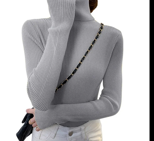 Slim Fit High Neck Turtleneck for Women & Girls – Winter Long Sleeve Top
