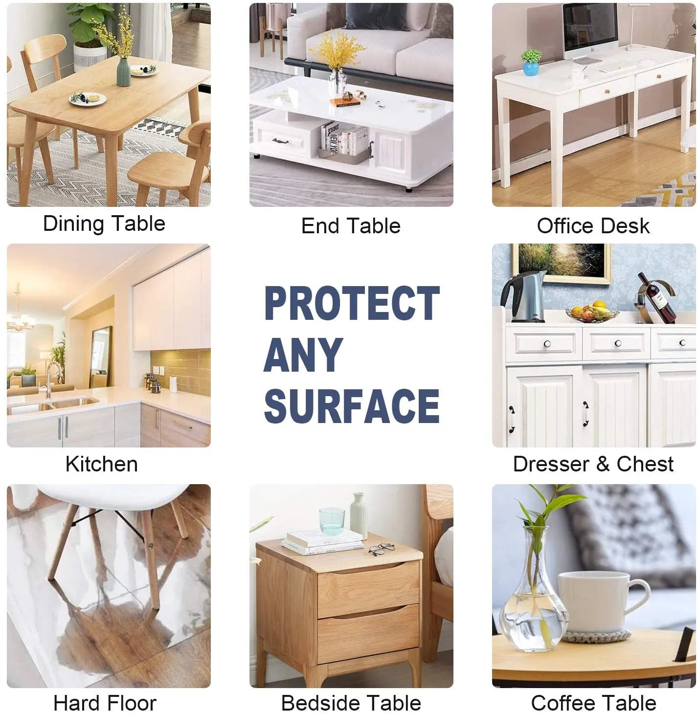 6 Seater PVC( 7.5 x 5 Ft)  60x90 Inch Transparent Clear Dining Table Cloth / Cover Plastic Table Cover Protector Sheet Rectangle