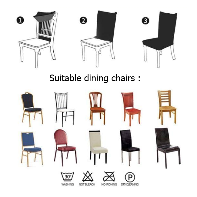 8 seater Dining Chair Cover Set Elastic Fitted Solid Color Jersey Cover Comfortable Chair Cover For Dining Room