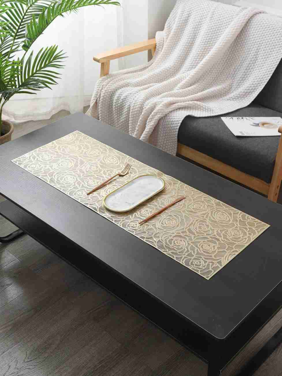 3 Feet New Rose Design Table Runner, Center Table Dressing Table Non-Slip Table runner Stylish and Classic for most attractive table
