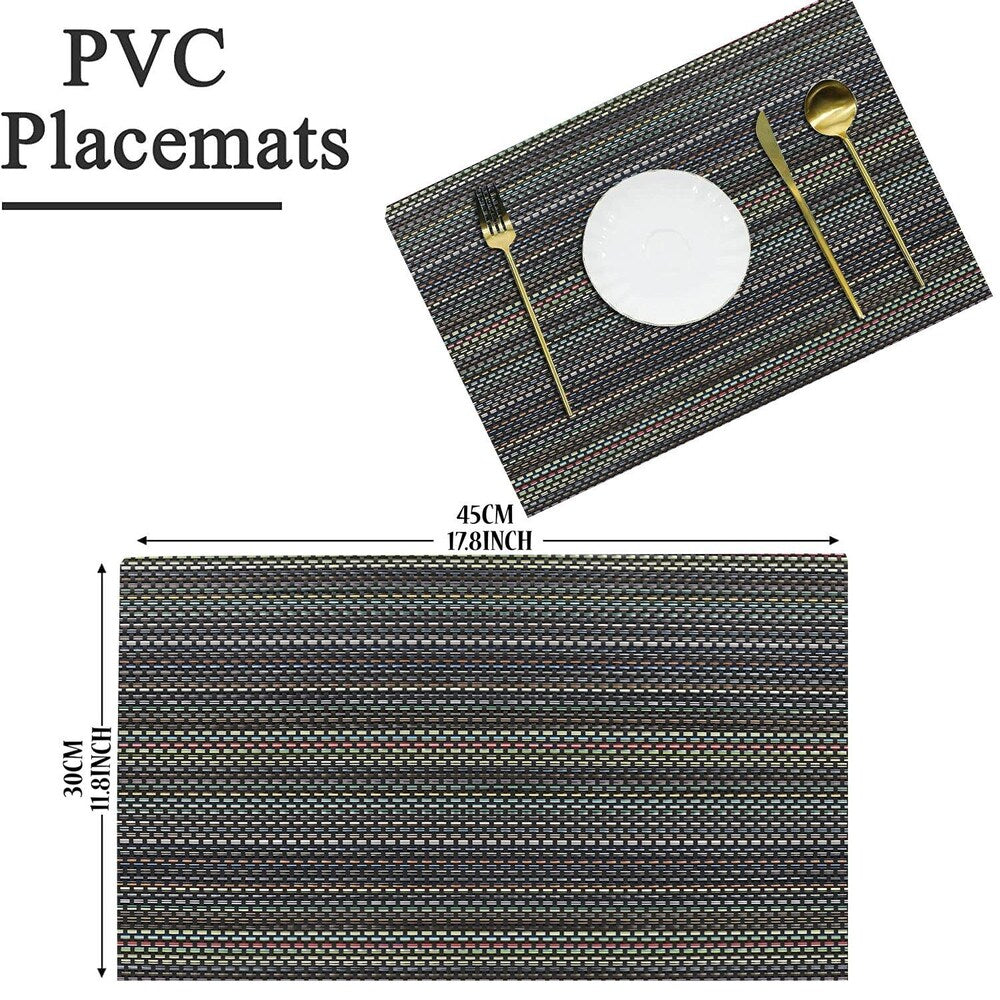 Set of 2/4/6/8pcs Pvc Placemats, Woven Placemats For Dining Table heat Resistant Placemats, Washable Stain Resistant Easy To Clean, Home Kitchen Dining Table Decor