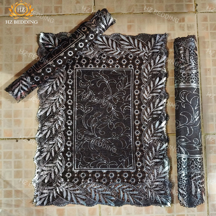 3pcs center table dressing table and side Table Mat Brown Large pcs size(15×36) And small 2pcs size(12×18) Inches material vinyl soft plastic Premium Brown