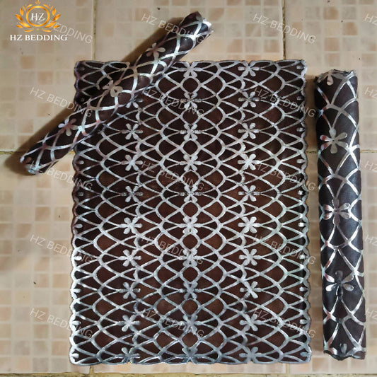 3pcs center table dressing table and side Table Mat Brown Large pcs size(15×36) And small 2pcs size(12×18) Inches material vinyl soft plastic Premium Brown