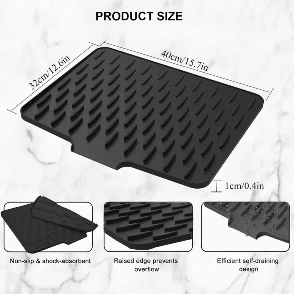 Silicone Anti-Slip Kitchen Drain Mat β Quick-Dry Sink Mat