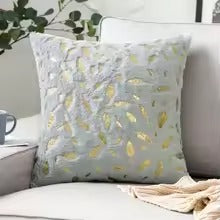 Bronzing Feather Pillow Case Plush Super Soft Square Faux Throw Pillow Covers Sofa Cushion Covers Pillow Case