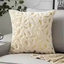 Bronzing Feather Pillow Case Plush Super Soft Square Faux Throw Pillow Covers Sofa Cushion Covers Pillow Case