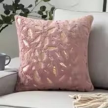 Bronzing Feather Pillow Case Plush Super Soft Square Faux Throw Pillow Covers Sofa Cushion Covers Pillow Case