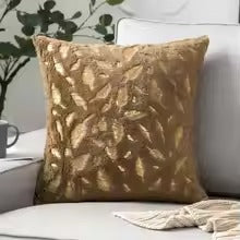 Bronzing Feather Pillow Case Plush Super Soft Square Faux Throw Pillow Covers Sofa Cushion Covers Pillow Case