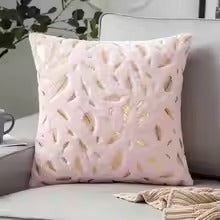 Bronzing Feather Pillow Case Plush Super Soft Square Faux Throw Pillow Covers Sofa Cushion Covers Pillow Case