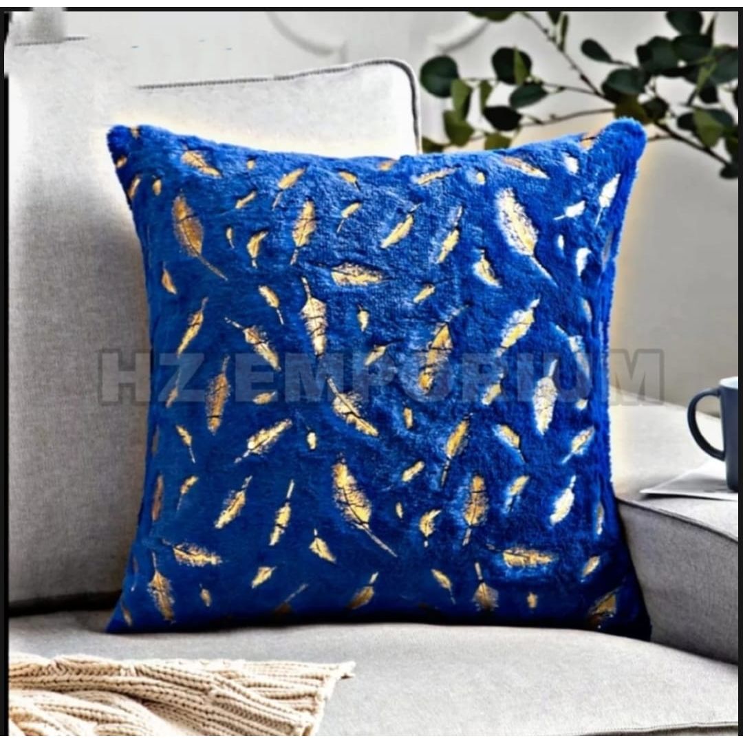 Bronzing Feather Pillow Case Plush Super Soft Square Faux Throw Pillow Covers Sofa Cushion Covers Pillow Case