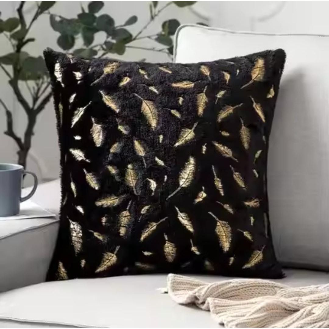 Bronzing Feather Pillow Case Plush Super Soft Square Faux Throw Pillow Covers Sofa Cushion Covers Pillow Case