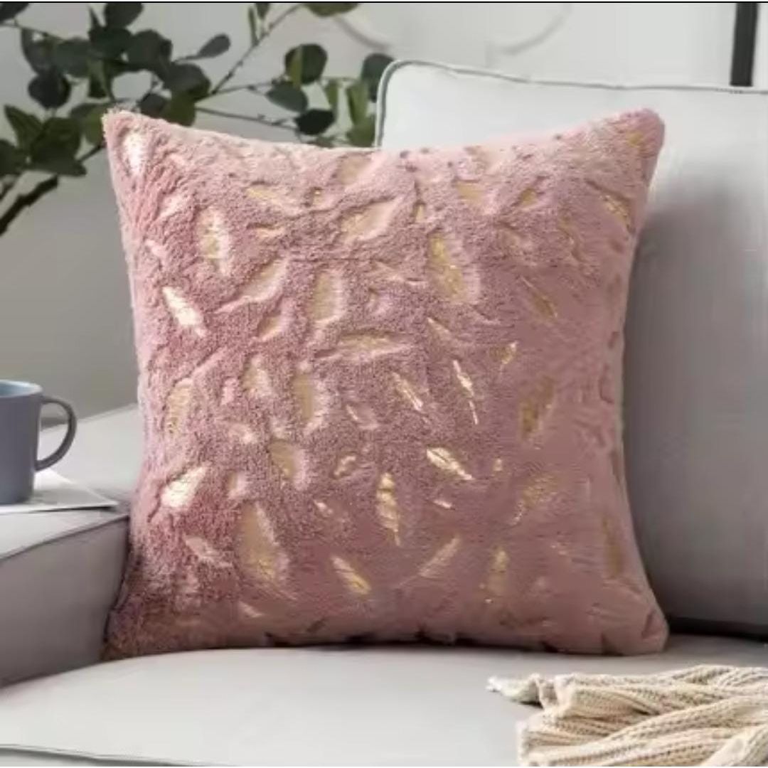 Bronzing Feather Pillow Case Plush Super Soft Square Faux Throw Pillow Covers Sofa Cushion Covers Pillow Case