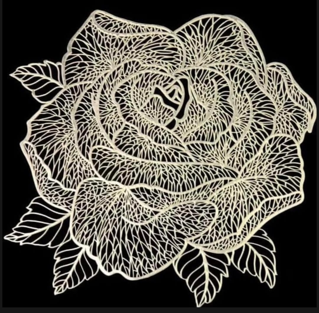 2/4/6 Vinyl Rose Design Placemats for Dining Table Set Tropical Leaves Vinyl Indoor Outdoor Heat Resistant Table Mats for Kitchen Patio Farmhouse Holiday Wedding Centerpiece, 40x41cm