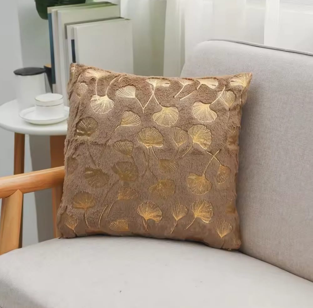 Bronzing Feather Pillow Case Plush Super Soft Square Faux Throw Pillow Covers Sofa Cushion Covers Pillow Case