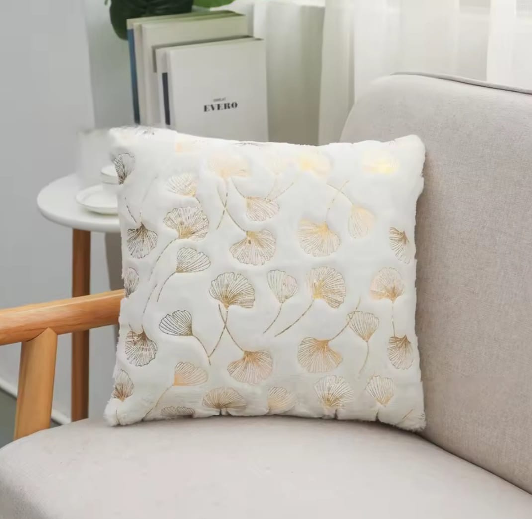 Bronzing Feather Pillow Case Plush Super Soft Square Faux Throw Pillow Covers Sofa Cushion Covers Pillow Case