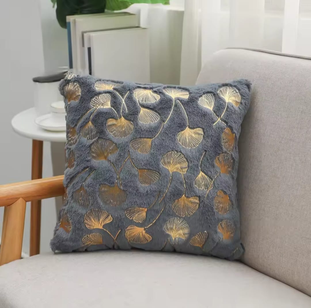 Bronzing Feather Pillow Case Plush Super Soft Square Faux Throw Pillow Covers Sofa Cushion Covers Pillow Case