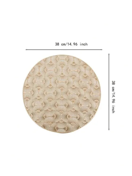 Set of 2/4/6 Floral Design Round Vinyl Placemats Non-Slip Table Mats Tea Mug Coaster for Kitchen Table