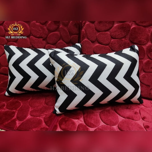 Modern Black White Geometric Throw Cushion Case Chevron Grid Pillow Case High Quality Fashion Grid Zigzag Couch Decor 12 x 20