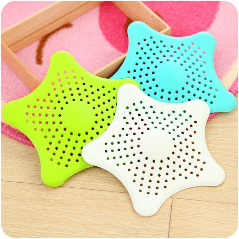 Silicone Rubber Star Fish Five-pointed Creative Star Sink Water Stopper Filter Sea Star Drain Hair Catcher & Stopper Cover Sink Strainer Leakage Filter for Kitchen and Bathroom