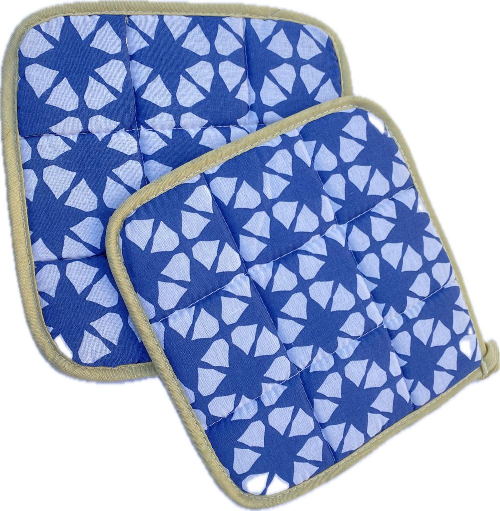 2 Pcs Cotton Heat Resistant Pot Holder Set for Kitchen Double side print