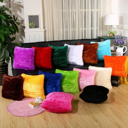 Cushion Case Plush Cushion Cover Home Decor cushion Covers Sofa Decorative Soft Fur Cushion Cover 15 x 15