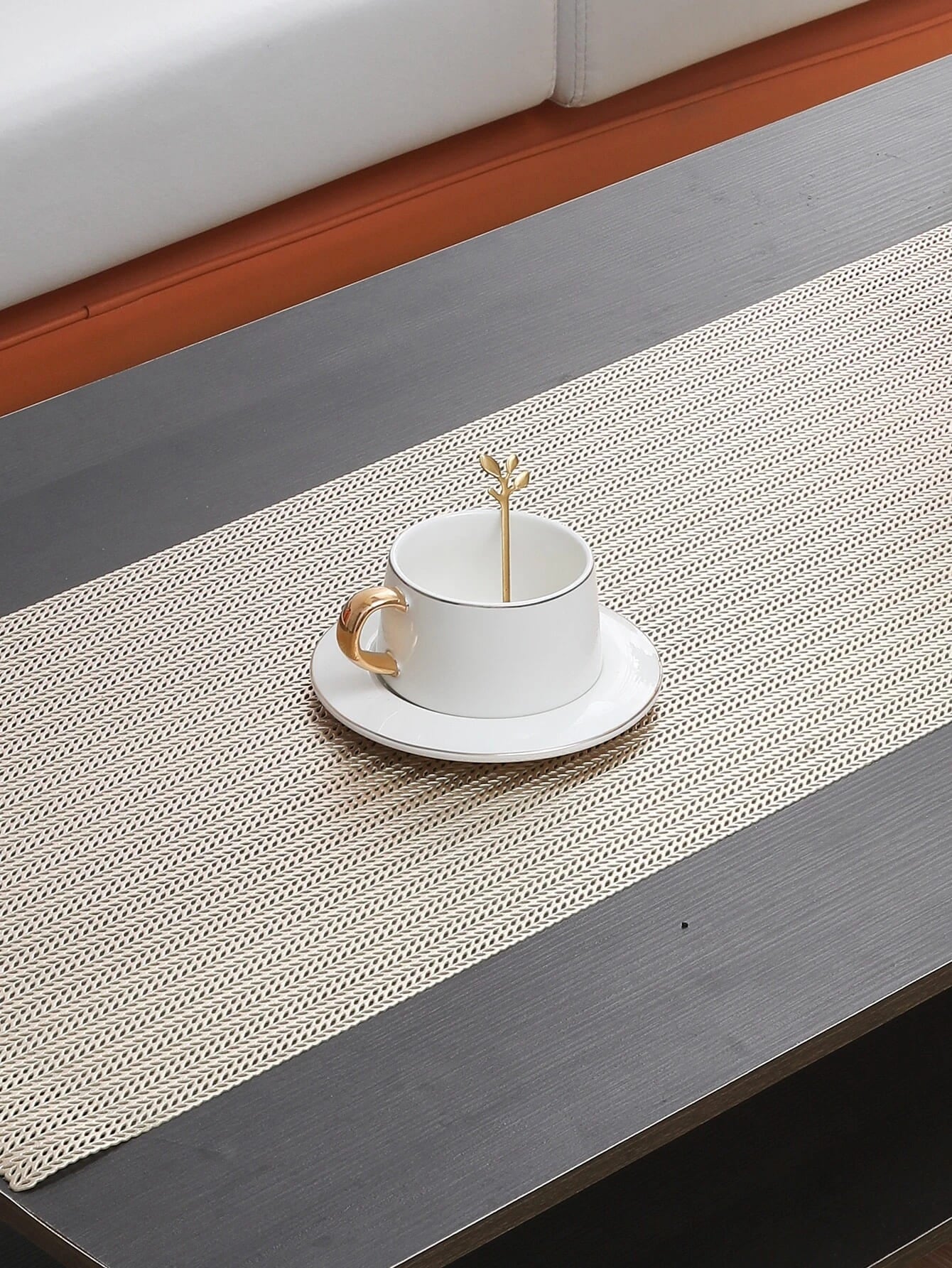 5 feet Gold Reversible Metallic Woven Vinyl Plastic Table Runner Wedding Party Events Receptions Home Decorations Supplies