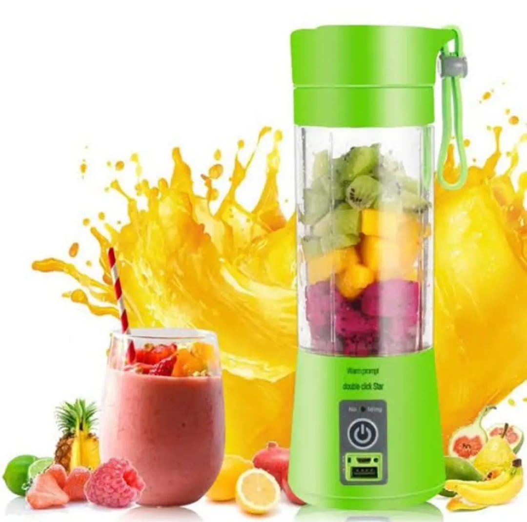 USB Rechargeable Juicer Blender 6 Blades Electric Blender Mini Portable Personal Size Juicer Cup USB Rechargeable Mixer 380ml Food Grade Water Bottle Portable Fruit Juicer Machine