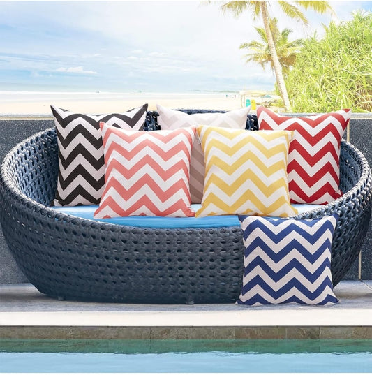 Modern Yellow Grey Zigzag Design White Geometric Throw Cushion Case Chevron Grid Cushion Cover High Quality Fashion Grid Couch Decor