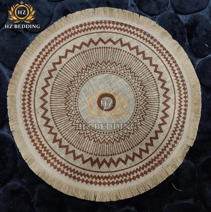 Round Placemat Table Non-Slip Jute Mats for Dining Table Decoration Accessories Kitchen Placemats Coffee Coasters Party Dinner 15x15 inh