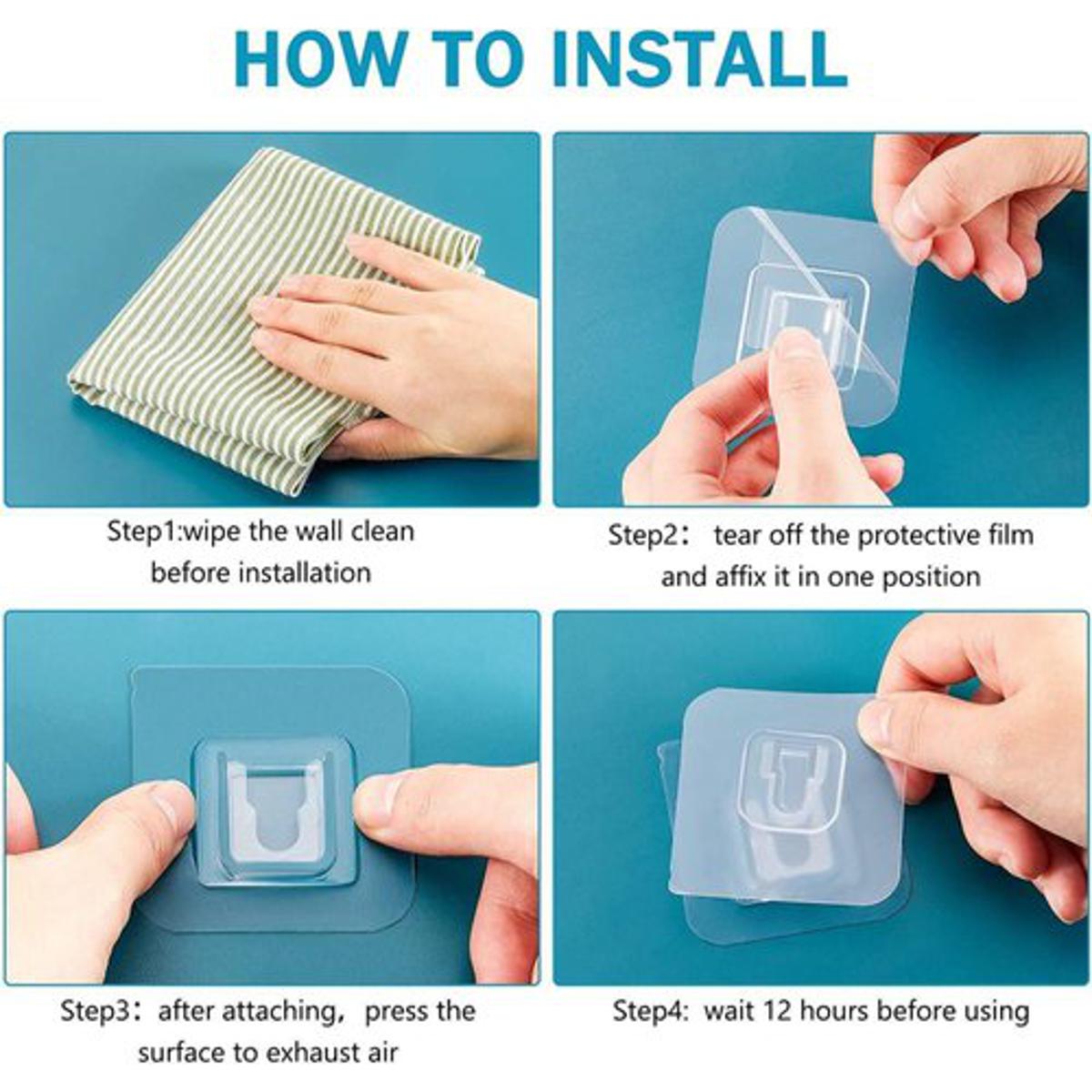 Double-Sided Adhesive Wall Hook Strong Traceless Hook Self Adhesive Invisible Hooks Kitchen Bedroom Organizer