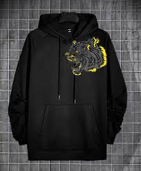 TIGER Printed Fleece Hoodie for Men & Boys | Winter Essential