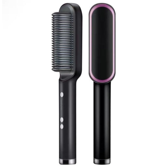 2-in-1 Styling Comb – Electric Hair Straightener & Curler Brush for Smooth, Shiny Hair