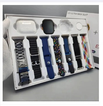 I20 Ultra Max 10+1 Smartwatch – Full Gift Box with 2.3” Display, 7 Straps & Case