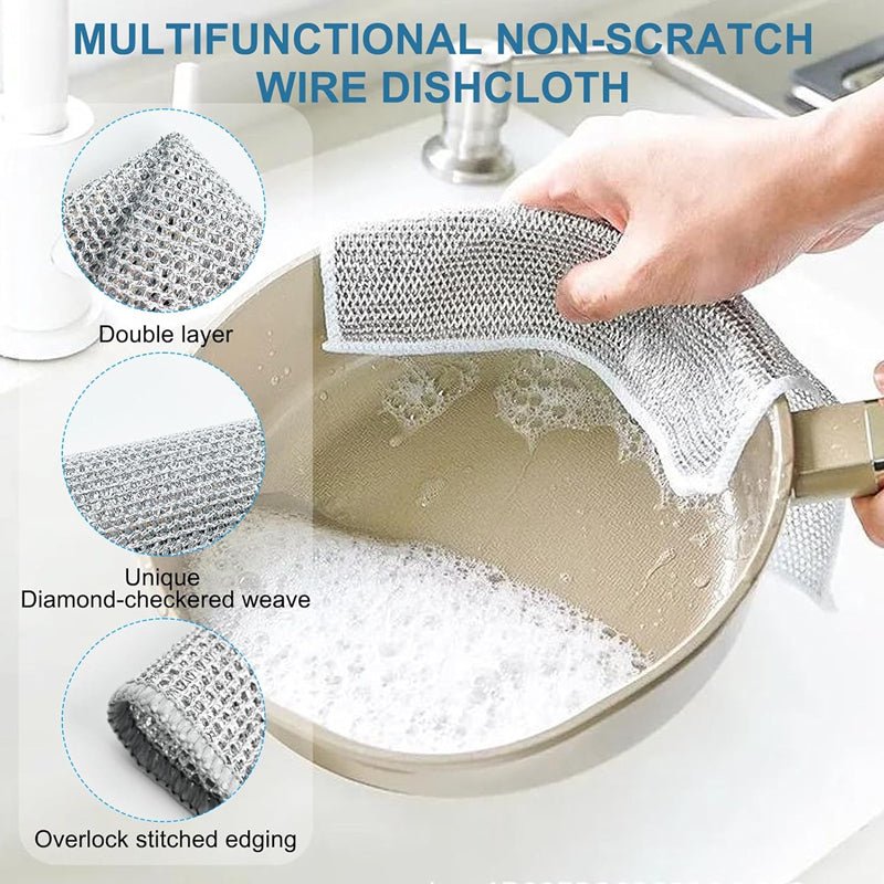 Magic Cleaning Cloth Set (10 Pcs) – Steel Wire Dish Rags