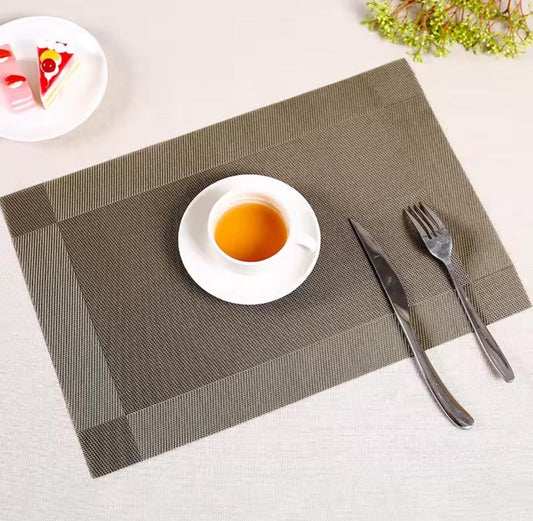 Set of 2/4/6/8 PCS Light Brown PVC Placemats