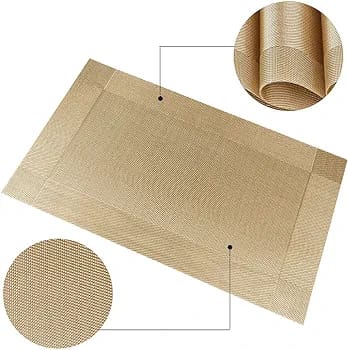 Set of 2/4/6/8pcs Beige Pvc Placemats,