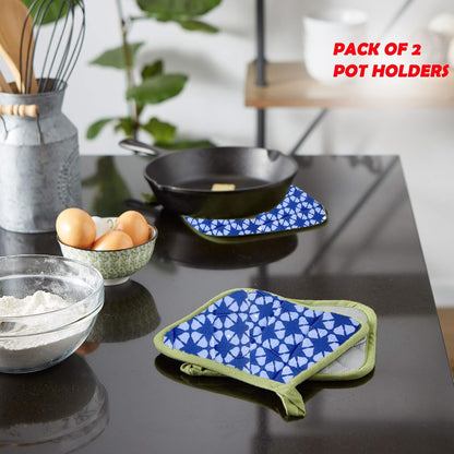 2 Pcs Cotton Heat Resistant Pot Holder Set for Kitchen