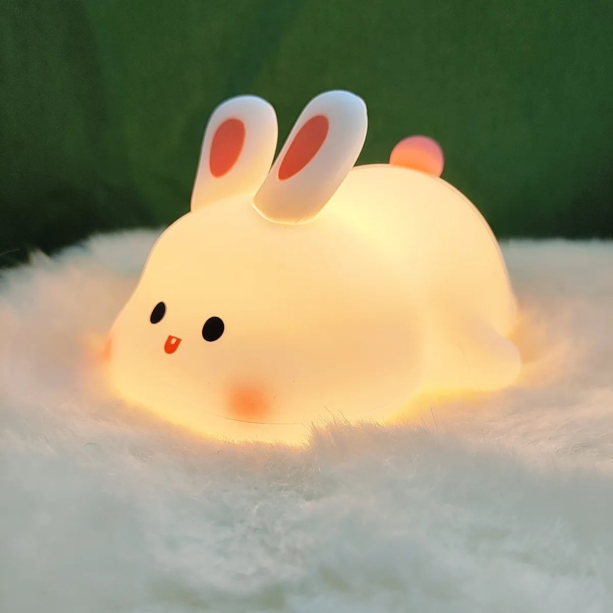 USB Rechargeable Bunny LED Night Light | Soft Silicone Nursery Lamp